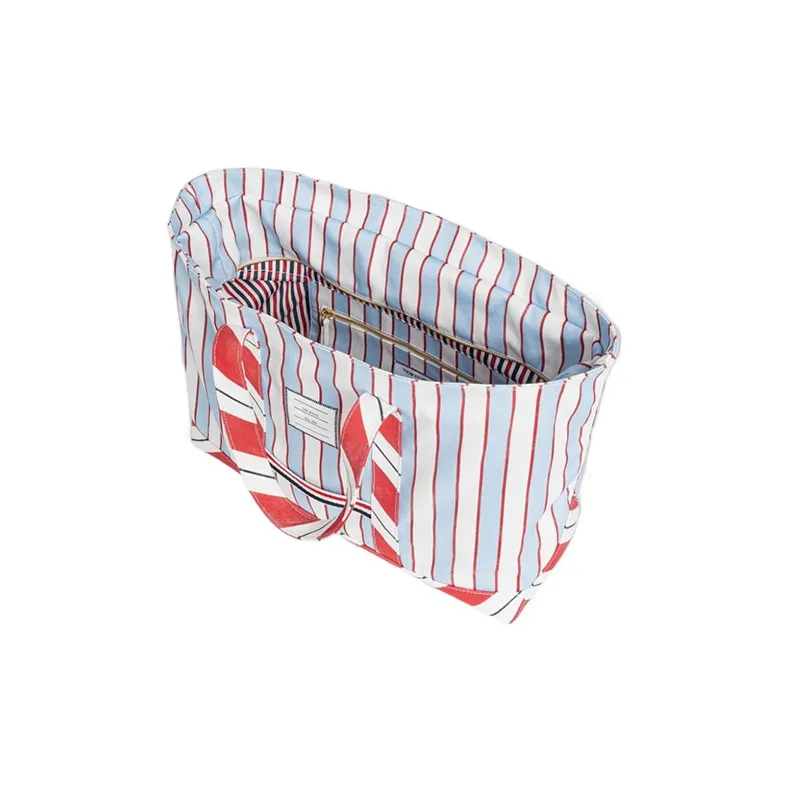 THOM BROWNE Striped Medium Tool Tote Bag-3