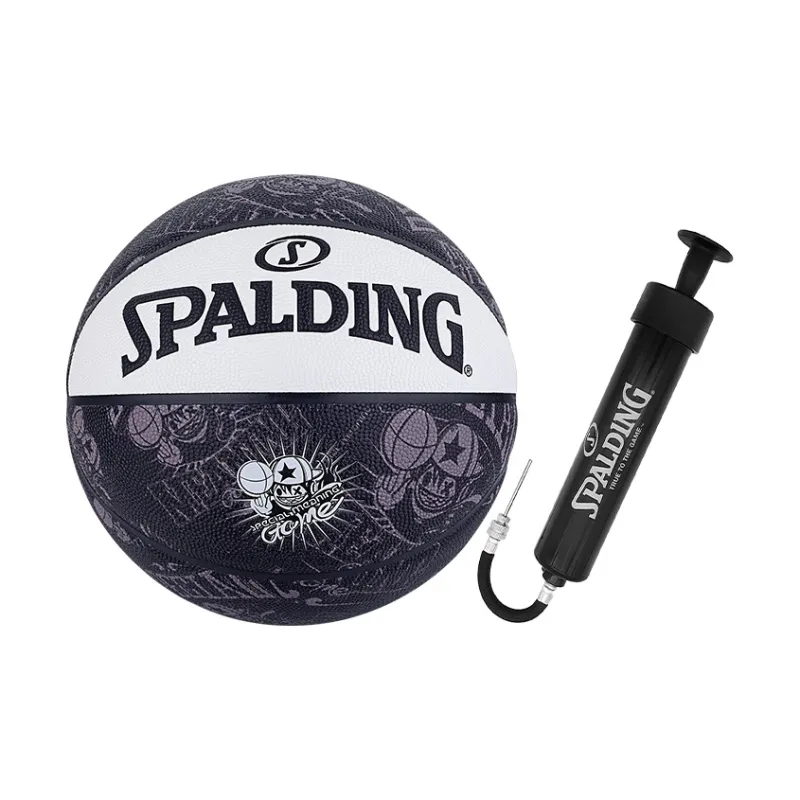 SPALDING Basketball Kid Series PU Basketball Black Purple White Size 7 Training Unisex-5