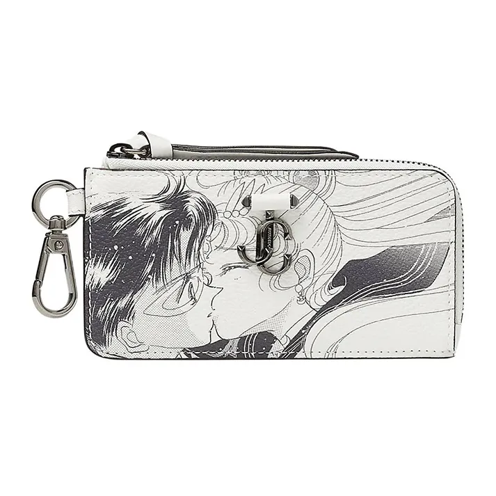 Jimmy Choo Sailor Moon & Tailcoat Mask Collaboration Pu Leather Card Holder Women's White & Black-0
