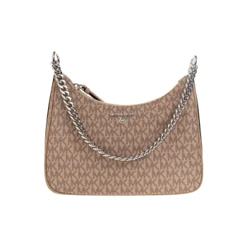 MICHAEL KORS Jet Set Charm Leather Handbag, Shoulder Bag Women's Beige