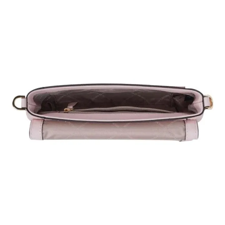 MICHAEL KORS Canvas Handheld Shoulder Bag, Crossbody Bag Medium Size Women's Beige Pink-4
