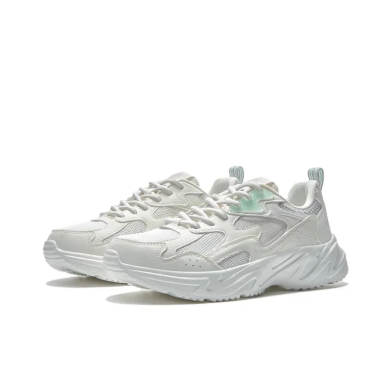 XTEP Anti Slip Wear Resistant Low Top Sports Casual Shoes Women's White Green-1