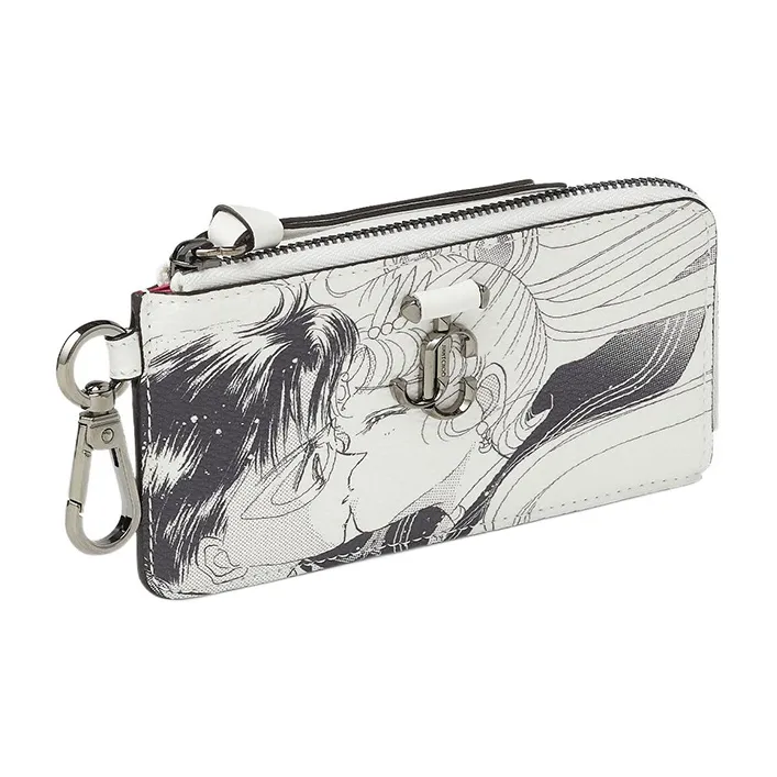 Jimmy Choo Sailor Moon & Tailcoat Mask Collaboration Pu Leather Card Holder Women's White & Black-2