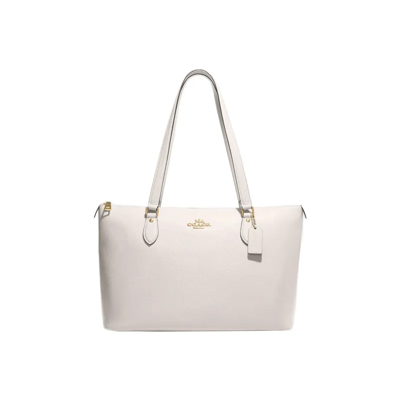 COACH Gallery Cross Grain Leather One Shoulder Handbag Tubas Women's White-0
