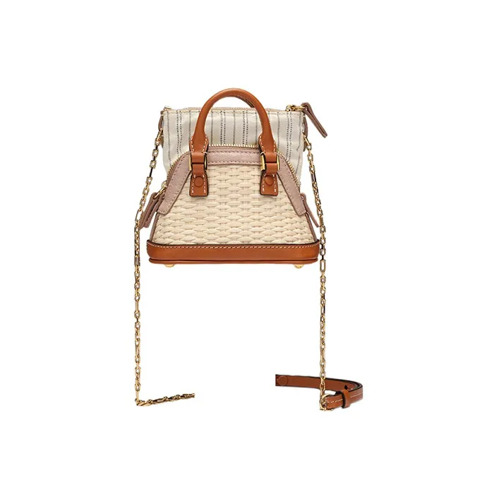 Maison Margiela 5AC With Cow Leather And Sheepskin Portable Crossbody Bag, Shoulder Bag Regular Women's Brown/Pink-2
