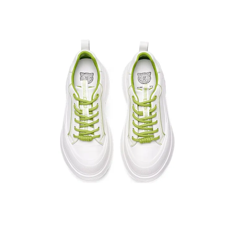 Kiss Kitty Color Ribbon Collection Stylish Skateboarding Shoes Women's White-3