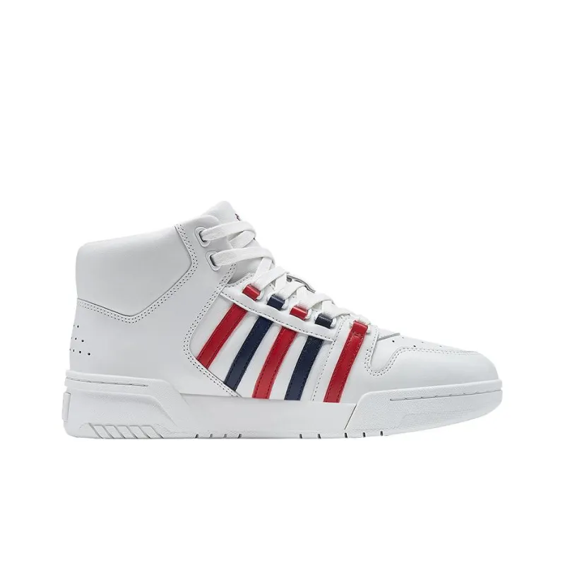 KSWISS Slip Resistant Cushioning High Top Skateboard Shoes White Red Blue-1