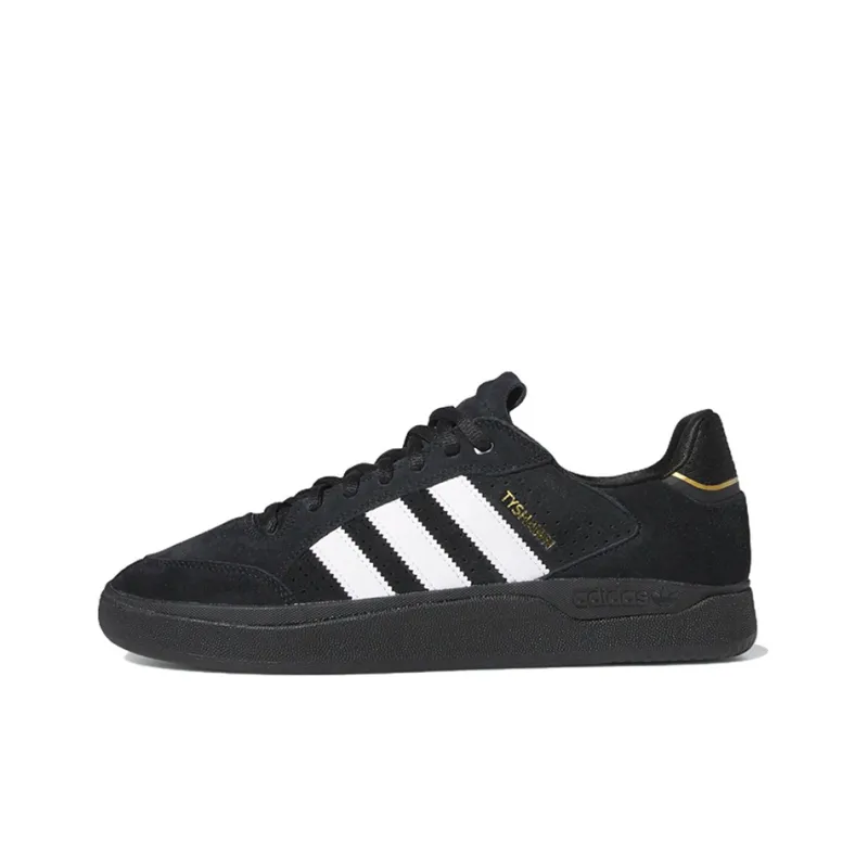 Adidas Tyshawn Low 'Black White Gold Suede'-0