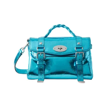 Mulberry Alexa Cowhide Leather Handbag Shoulder Bag Crossbody Bag Mini Women's Blue
