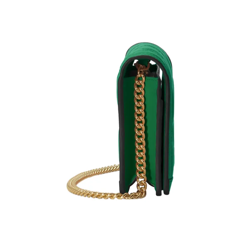 GUCCI Leather Small Square Bag Shoulder Bag Crossbody Bag Wallet Women's Green-2