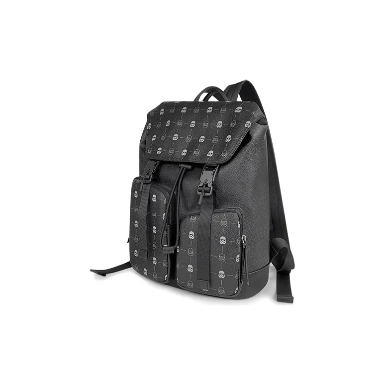BANGE GUDI Collaboration PVC Polyvinyl Chloride Laptop Backpack Medium Size Men's Black-1