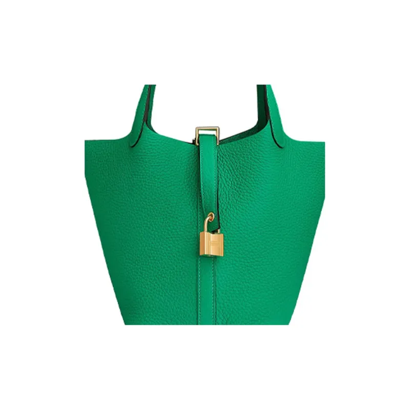 HERMES Picotin Taurillon Clemence Bullock Leather Basket Bag Handbag Bucket Bag Women's 6W Menthe Mint Green-3