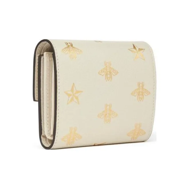 GUCCI Padlock Faux Canvas Cropped Foldable Wallet Women's White-1