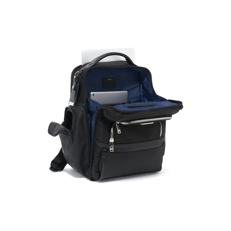 TUMI Coated Canvas With Leather Backpack Men's Black-3