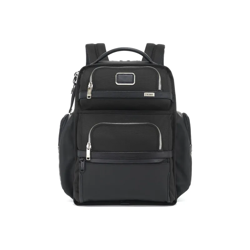 TUMI Coated Canvas With Leather Backpack Men's Black-0