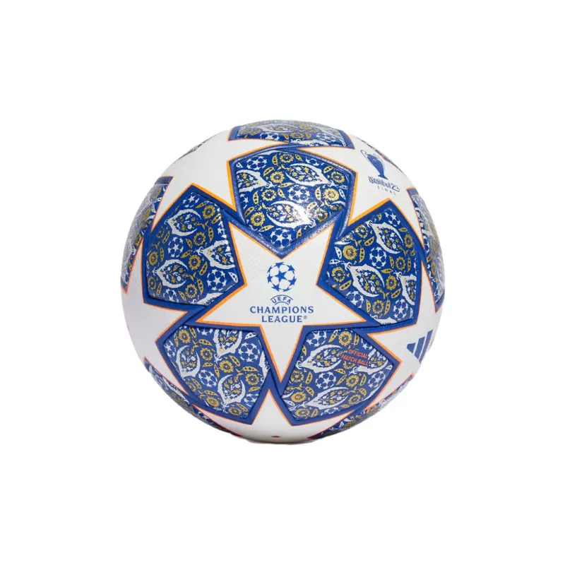 Adidas Size 5 Soccer PU Unisex White/Royal Blue/Red Fluorescent/Metallic Silver/Gold-1