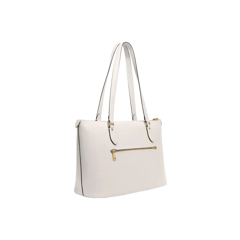 COACH Gallery Cross Grain Leather One Shoulder Handbag Tubas Women's White-1