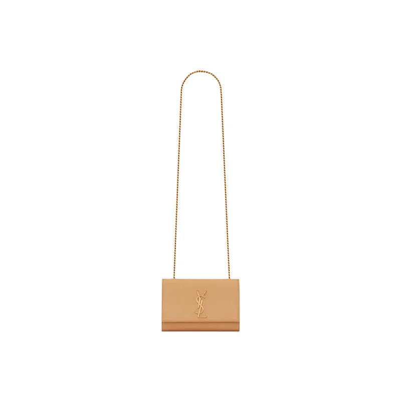 SAINT LAURENT KATE Cow Leather Crossbody Bag Shoulder Bag Small Size Women's Light Brown-1