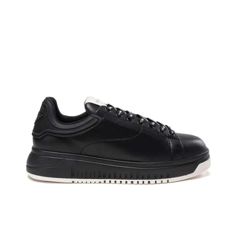 EMPORIO ARMANI Leather Sneakers Black-1