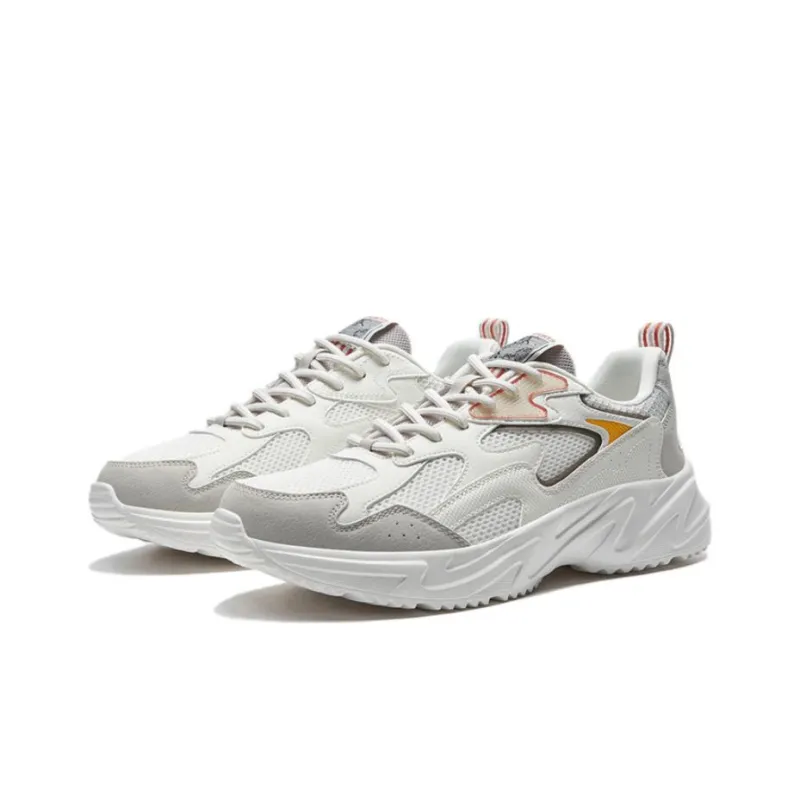 XTEP Ruyi Anti Slip Wear Resistant Low Top Sports Casual Shoes White Gray Orange-1