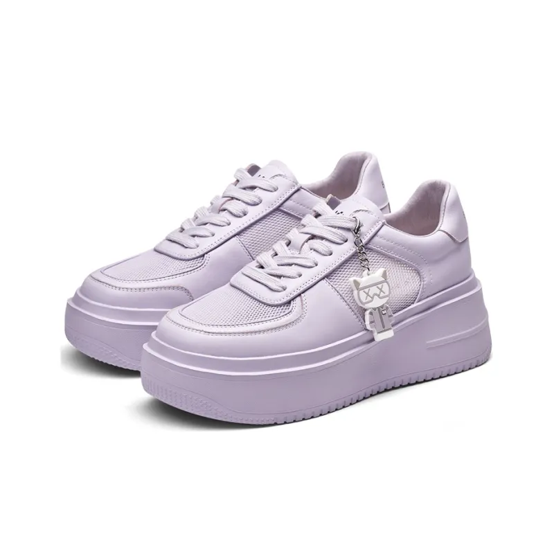 Kiss Kitty Skateboard Shoes Women's Low-Top Purple-2