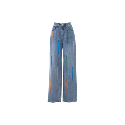 SOON FLOWER Jeans Women's Light Blue