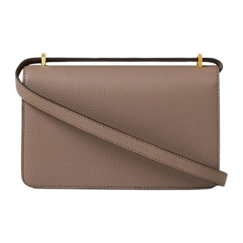 Burberry Grain Texture Leather Shoulder Bag Crossbody Bag Mini Women's Light Saddle Umber-2