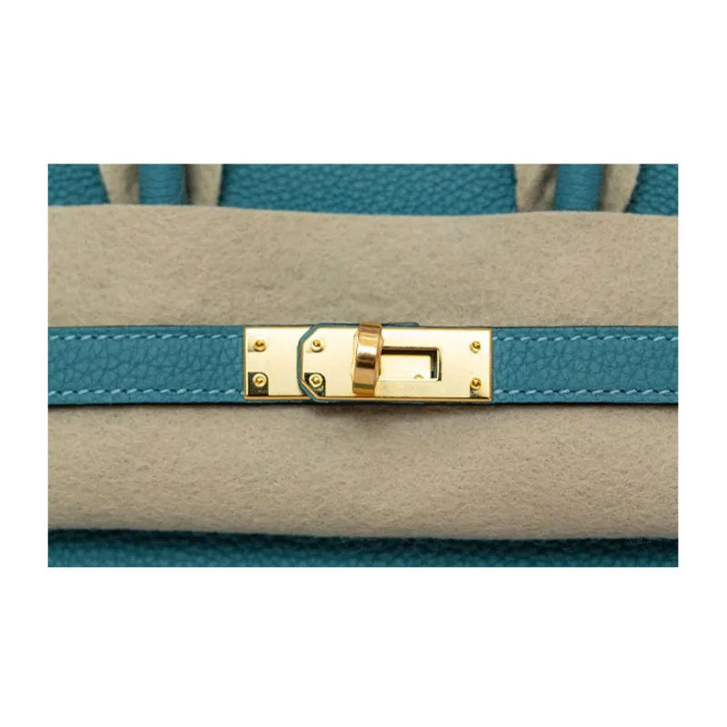 HERMES Birkin TOGO Leather Cow Leather Birkin Bag Regular Women's Celestial Blue-4