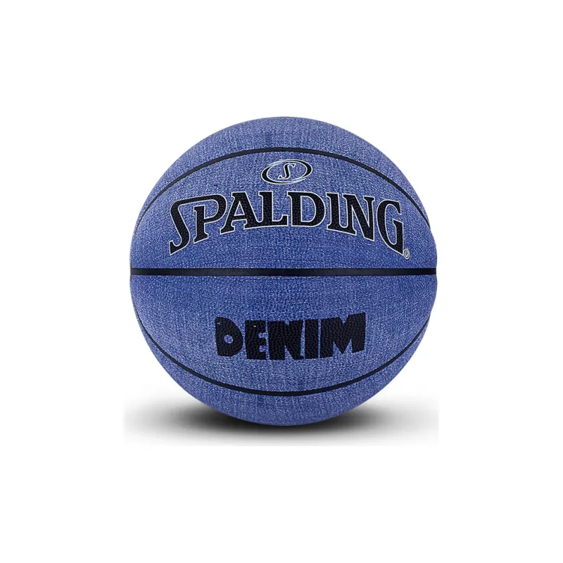 SPALDING Denim Collection PU Basketball Blue Black Size 7 Training-3