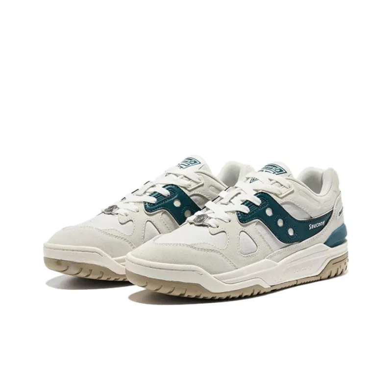 Saucony CROSS 90 Abrasion Resistant Slip Resistant Low Top Skateboard Shoes Unisex White Green-2