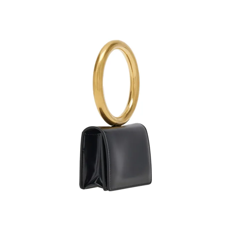 FERRAGAMO Cow Leather Card Holder Women's Black-1