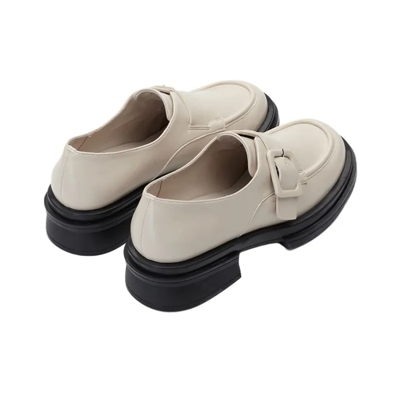 GRACEGIFT Platform Shoes Women's White Black-3