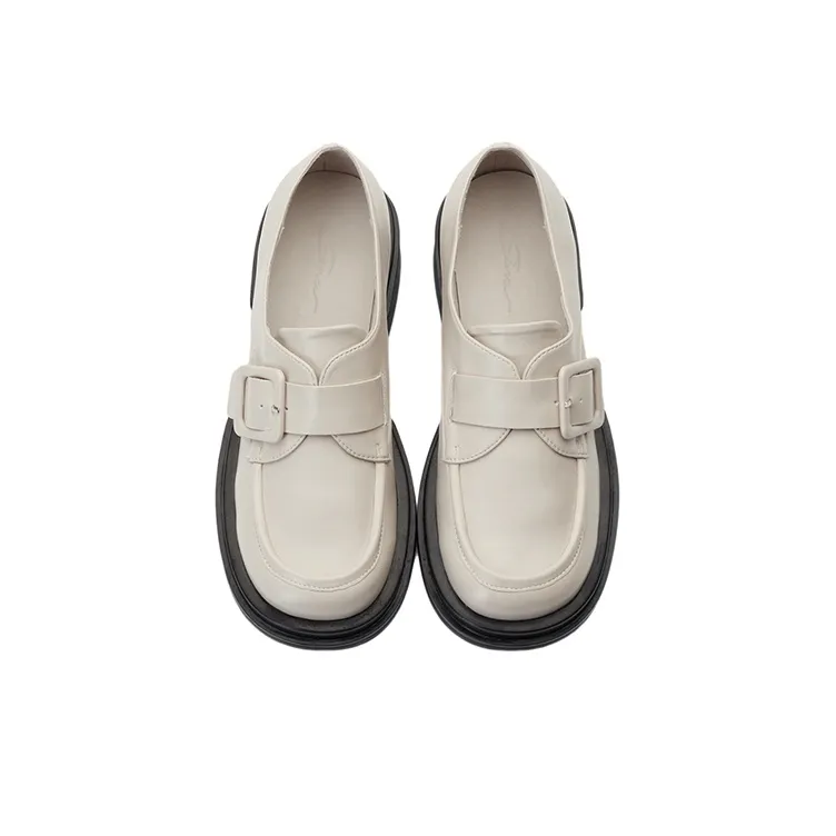 GRACEGIFT Platform Shoes Women's White Black-2