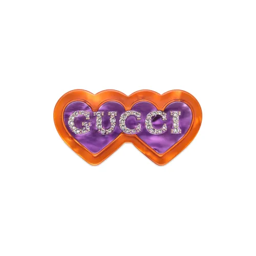 GUCCI Brooch Unisex Orange/Purple