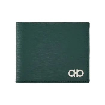 FERRAGAMO GANCINI Calfskin Wallet Men's Green