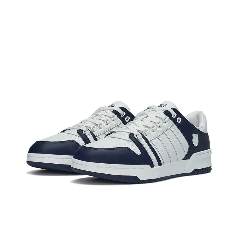 KSWISS Slip Resistant Shock Absorbers Low Top Skateboard Shoes White Blue-2