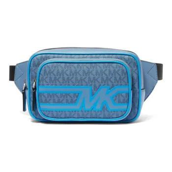 MICHAEL KORS MK Cooper Fabric Artificial Leather Fanny Pack Large Size Men's Denim Blue