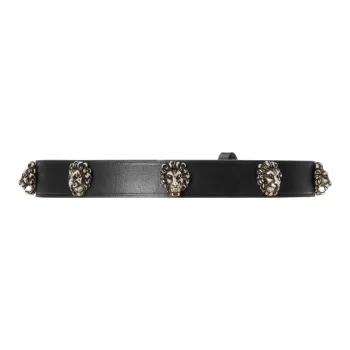 GUCCI Leather Necklaces Unisex Black