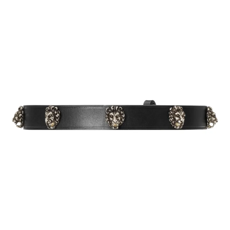 GUCCI Leather Necklaces Unisex Black-0