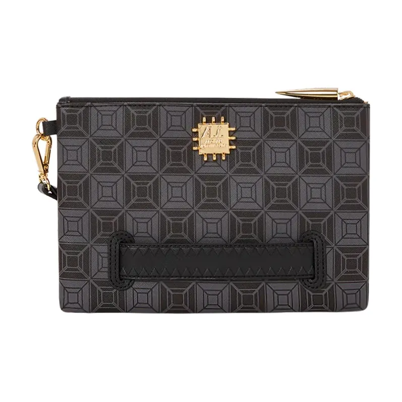 SPRAYGROUND PVC Handheld Bag Clutch Small Size Unisex Black-3