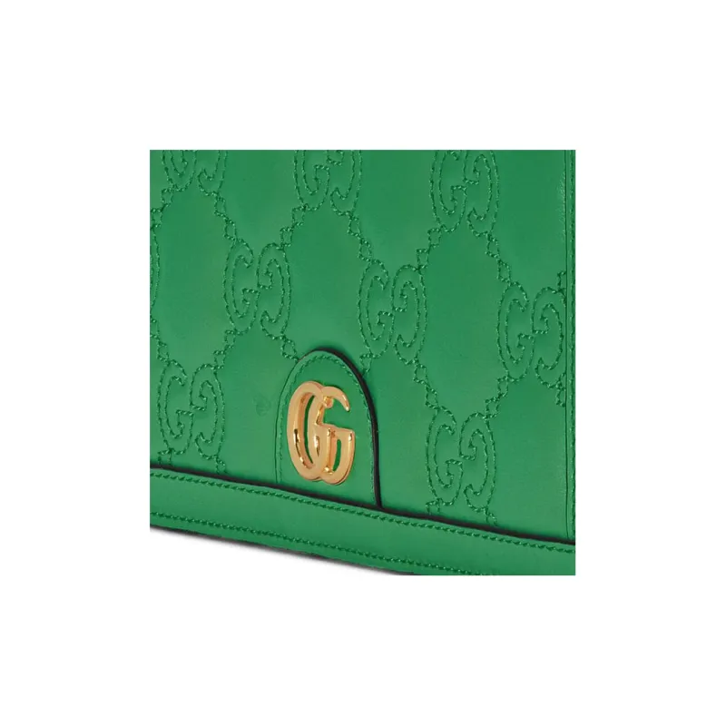 GUCCI Leather Small Square Bag Shoulder Bag Crossbody Bag Wallet Women's Green-7