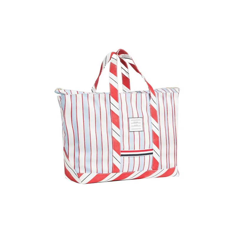 THOM BROWNE Striped Medium Tool Tote Bag-1