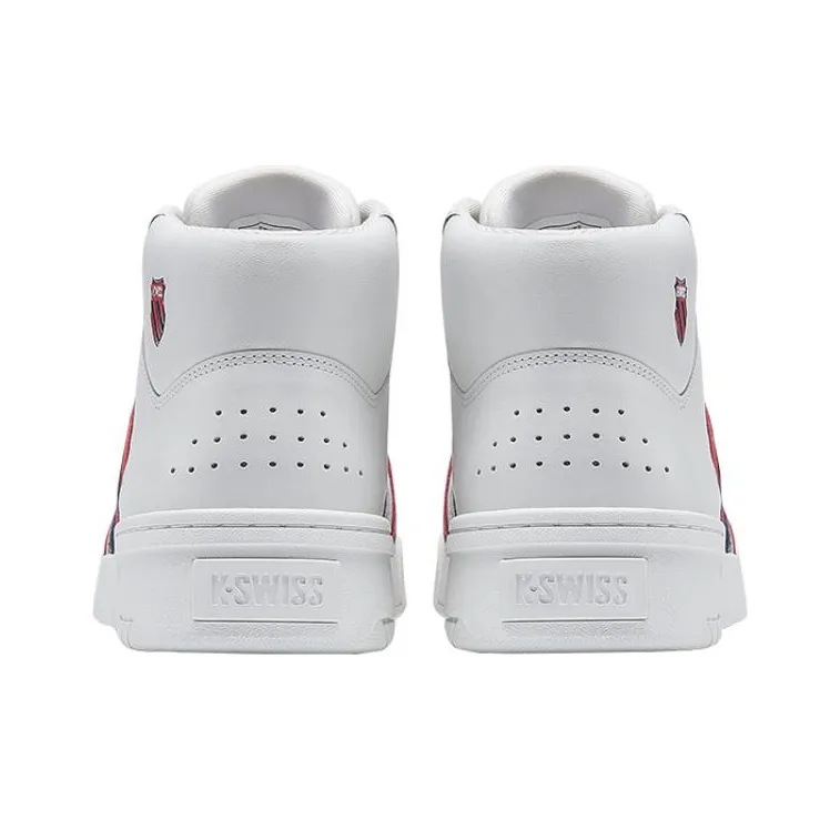 KSWISS Slip Resistant Cushioning High Top Skateboard Shoes White Red Blue-3