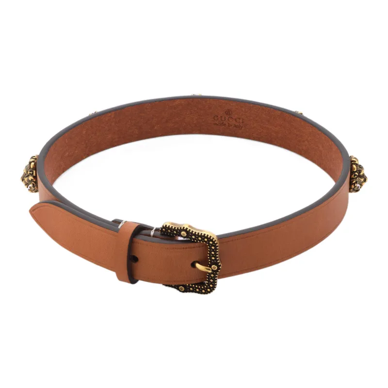 GUCCI Leather Necklaces Unisex Brown-1