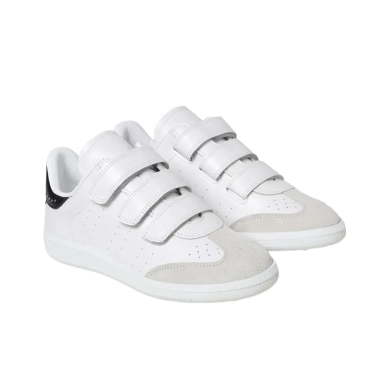 ISABEL MARANT Beth Crystal-embellished Leather Sneakers-3