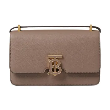 Burberry Grain Texture Leather Shoulder Bag Crossbody Bag Mini Women's Light Saddle Umber