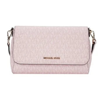 MICHAEL KORS Canvas Handheld Shoulder Bag, Crossbody Bag Medium Size Women's Beige Pink