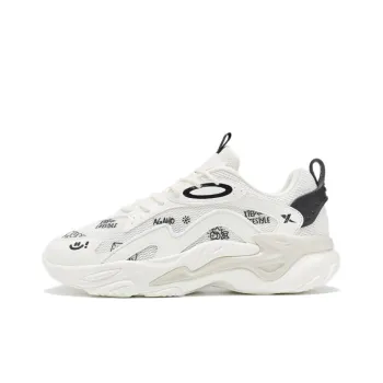 AGAHO x XTEP Red Flame TD Anti Slip Wear Resistant Low Top Sports Casual Shoes Men's White Black