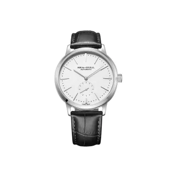 Sea Gull National Collection Automatic Mechanical Movement Genuine Leather Strap Watch Men's Watches White Dial