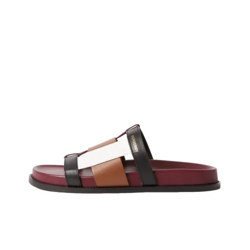 Burberry Slide Slippers Women's Red/Brown/White